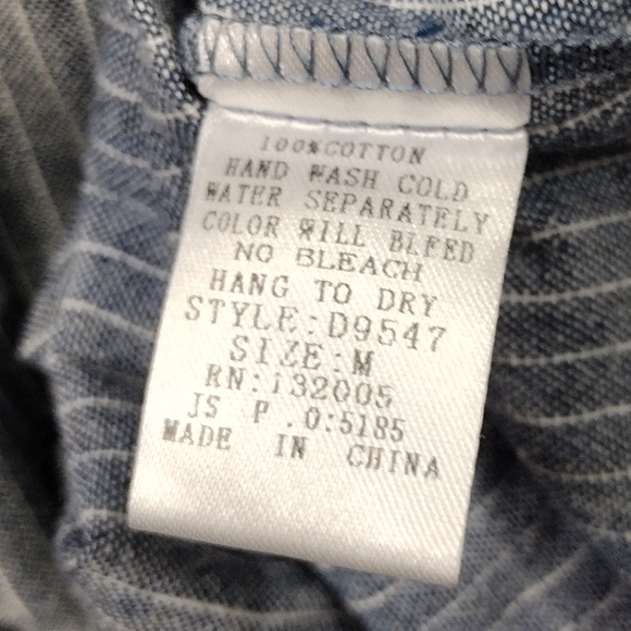 Entro Embroidered Floral Stripped Dress Women's M Blue Pink Boho Retro 90s Y2K - Picture 8 of 8